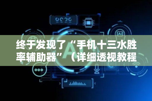 终于发现了“手机十三水胜率辅助器”（详细透视教程）-哔哩哔哩