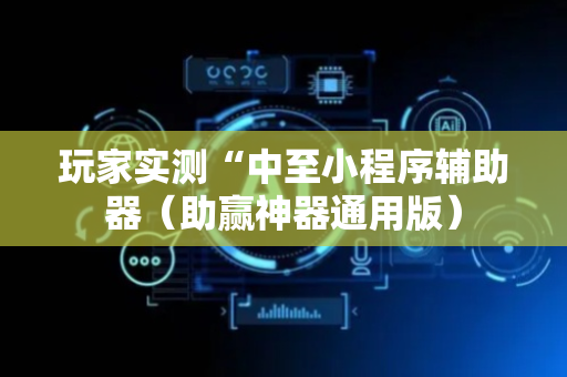 玩家实测“中至小程序辅助器（助赢神器通用版）