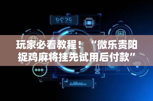 玩家必看教程！“微乐贵阳捉鸡麻将挂先试用后付款”（详细开挂教程）-哔哩哔哩