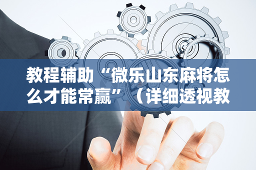 教程辅助“微乐山东麻将怎么才能常赢”（详细透视教程）-哔哩哔哩