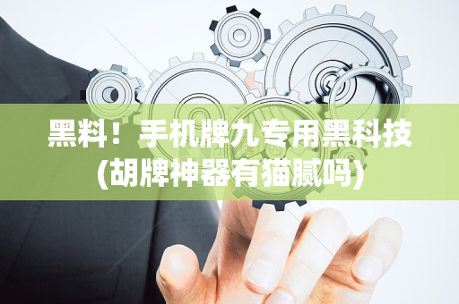 黑料！手机牌九专用黑科技(胡牌神器有猫腻吗)
