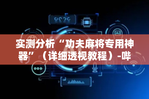 实测分析“功夫麻将专用神器”（详细透视教程）-哔哩哔哩