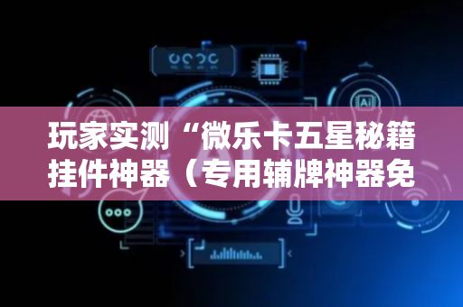 玩家实测“微乐卡五星秘籍挂件神器（专用辅牌神器免安装）