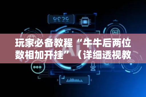 玩家必备教程“牛牛后两位数相加开挂”（详细透视教程）-哔哩哔哩