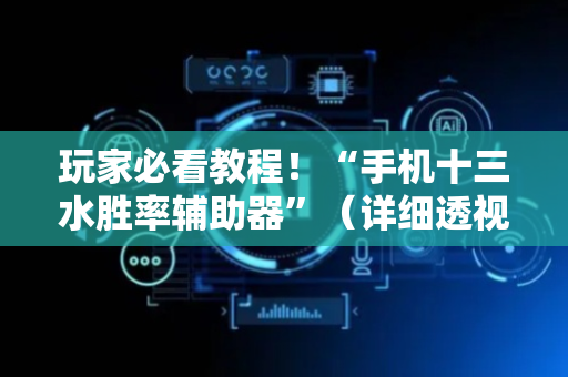 玩家必看教程！“手机十三水胜率辅助器”（详细透视教程）-哔哩哔哩