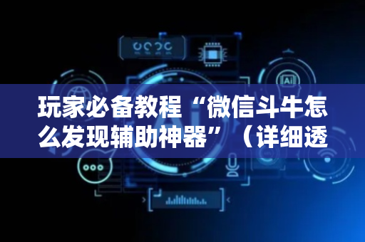 玩家必备教程“微信斗牛怎么发现辅助神器”（详细透视教程）-哔哩哔哩