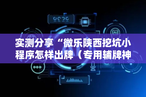 实测分享“微乐陕西挖坑小程序怎样出牌（专用辅牌神器免安装）