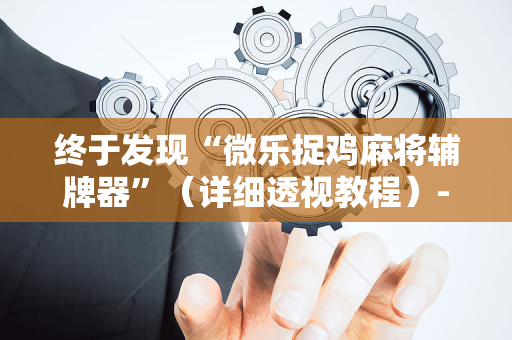 终于发现“微乐捉鸡麻将辅牌器”（详细透视教程）-哔哩哔哩