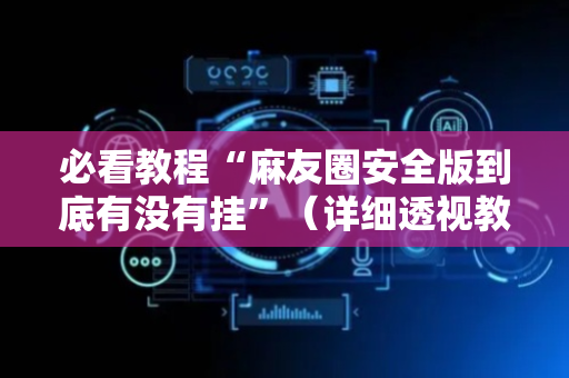 必看教程“麻友圈安全版到底有没有挂”（详细透视教程）-哔哩哔哩