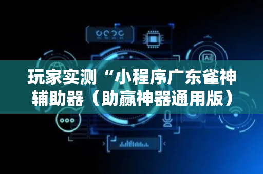 玩家实测“小程序广东雀神辅助器（助赢神器通用版）