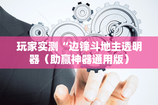 玩家实测“边锋斗地主透明器（助赢神器通用版）