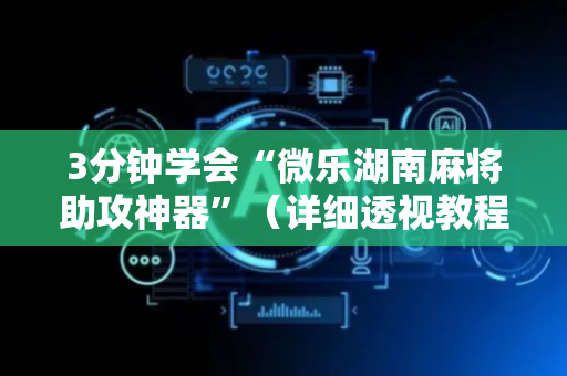 3分钟学会“微乐湖南麻将助攻神器”（详细透视教程）-哔哩哔哩