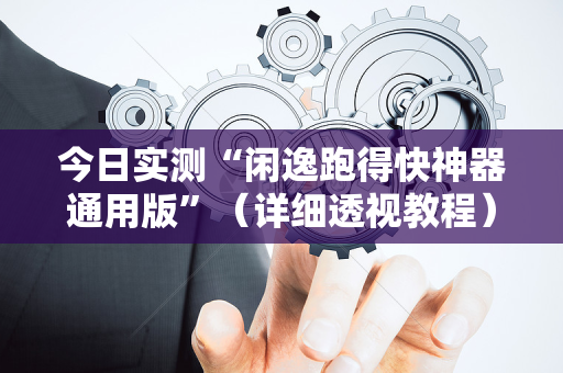 今日实测“闲逸跑得快神器通用版”（详细透视教程）-哔哩哔哩