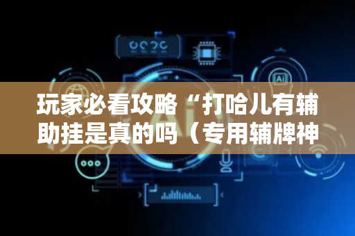 玩家必看攻略“打哈儿有辅助挂是真的吗（专用辅牌神器免安装）