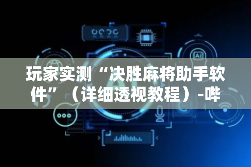 玩家实测“决胜麻将助手软件”（详细透视教程）-哔哩哔哩