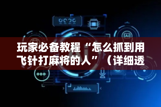 玩家必备教程“怎么抓到用飞针打麻将的人”（详细透视教程）-哔哩哔哩