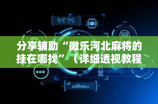 分享辅助“微乐河北麻将的挂在哪找”（详细透视教程）-哔哩哔哩
