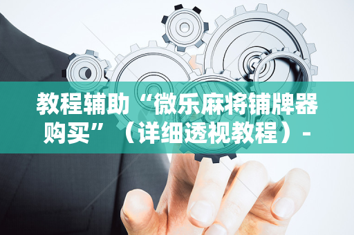 教程辅助“微乐麻将铺牌器购买”（详细透视教程）-哔哩哔哩