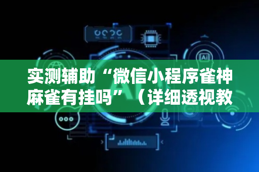 实测辅助“微信小程序雀神麻雀有挂吗”（详细透视教程）-哔哩哔哩