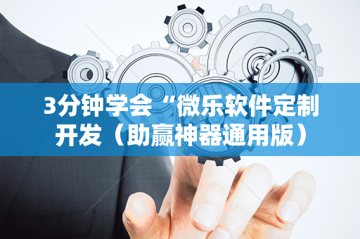 3分钟学会“微乐软件定制开发（助赢神器通用版）