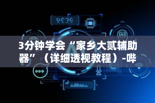 3分钟学会“家乡大贰辅助器”（详细透视教程）-哔哩哔哩