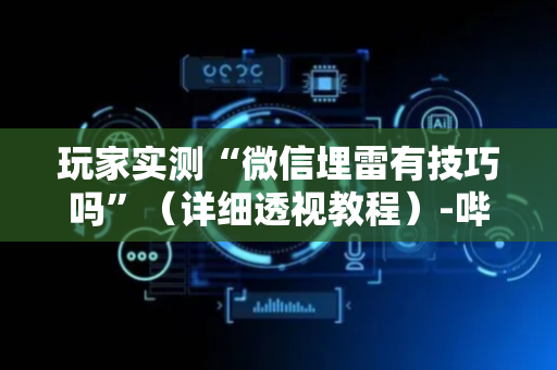 玩家实测“微信埋雷有技巧吗”（详细透视教程）-哔哩哔哩