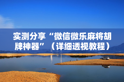 实测分享“微信微乐麻将胡牌神器”（详细透视教程）-哔哩哔哩
