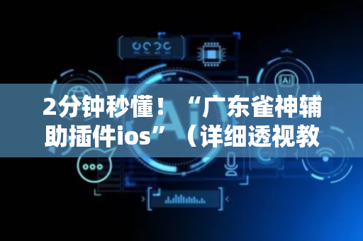 2分钟秒懂！“广东雀神辅助插件ios”（详细透视教程）-哔哩哔哩