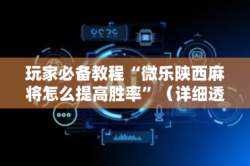 玩家必备教程“微乐陕西麻将怎么提高胜率”（详细透视教程）-哔哩哔哩