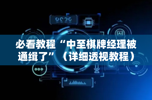 必看教程“中至棋牌经理被通缉了”（详细透视教程）-哔哩哔哩
