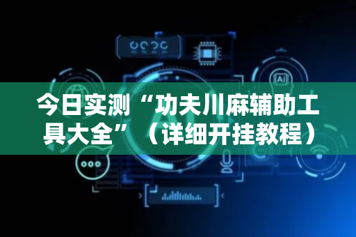 今日实测“功夫川麻辅助工具大全”（详细开挂教程）-哔哩哔哩