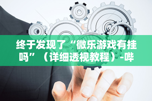 终于发现了“微乐游戏有挂吗”（详细透视教程）-哔哩哔哩