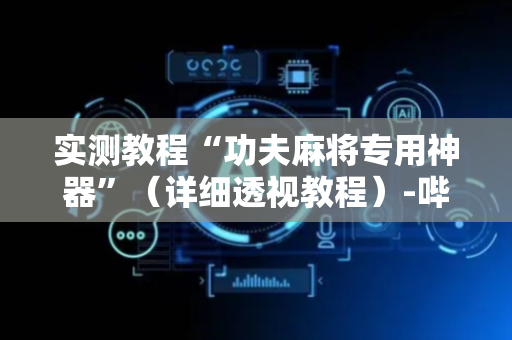 实测教程“功夫麻将专用神器”（详细透视教程）-哔哩哔哩