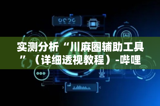 实测分析“川麻圈辅助工具”（详细透视教程）-哔哩哔哩