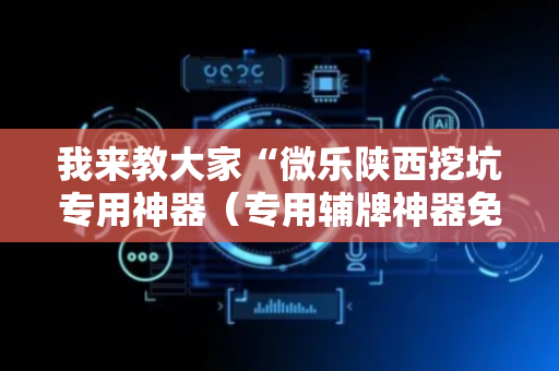 我来教大家“微乐陕西挖坑专用神器（专用辅牌神器免安装）