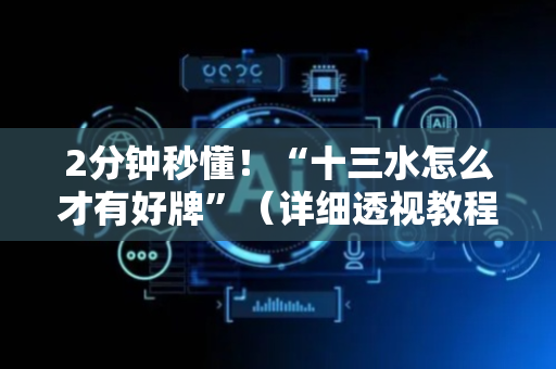 2分钟秒懂！“十三水怎么才有好牌”（详细透视教程）-哔哩哔哩