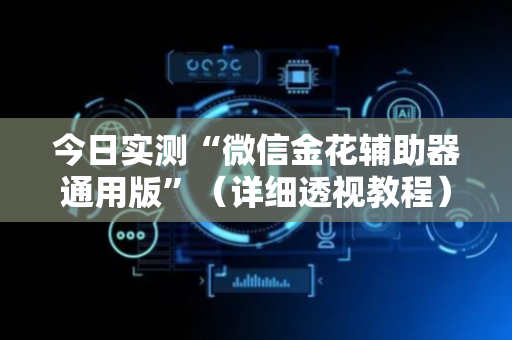 今日实测“微信金花辅助器通用版”（详细透视教程）-哔哩哔哩