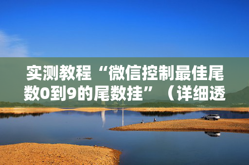 实测教程“微信控制最佳尾数0到9的尾数挂”（详细透视教程）-哔哩哔哩