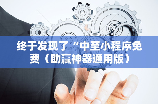 终于发现了“中至小程序免费（助赢神器通用版）