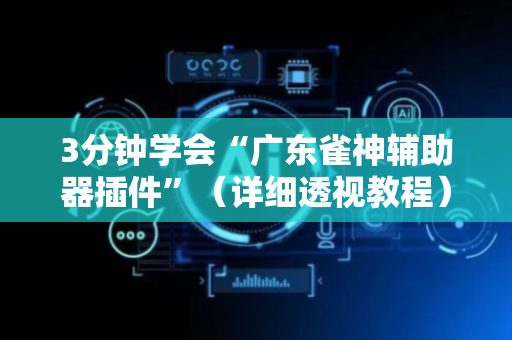 3分钟学会“广东雀神辅助器插件”（详细透视教程）-哔哩哔哩