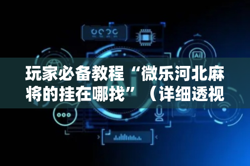 玩家必备教程“微乐河北麻将的挂在哪找”（详细透视教程）-哔哩哔哩