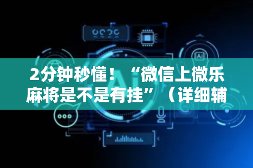 2分钟秒懂！“微信上微乐麻将是不是有挂”（详细辅助教程）-哔哩哔哩