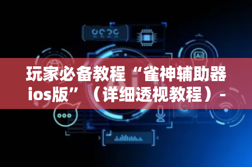 玩家必备教程“雀神辅助器ios版”（详细透视教程）-哔哩哔哩