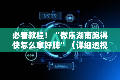 必看教程！“微乐湖南跑得快怎么拿好牌”（详细透视教程）-哔哩哔哩