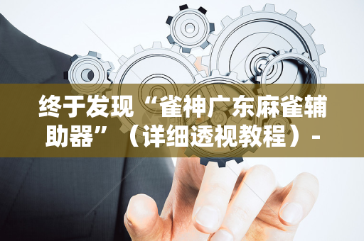 终于发现“雀神广东麻雀辅助器”（详细透视教程）-哔哩哔哩