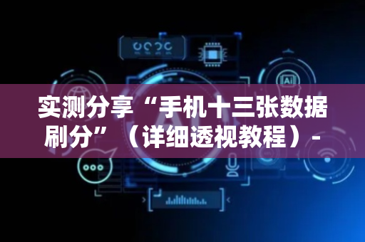 实测分享“手机十三张数据刷分”（详细透视教程）-哔哩哔哩