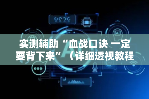 实测辅助“血战口诀 一定要背下来”（详细透视教程）-哔哩哔哩