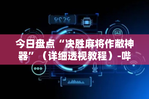 今日盘点“决胜麻将作敝神器”（详细透视教程）-哔哩哔哩