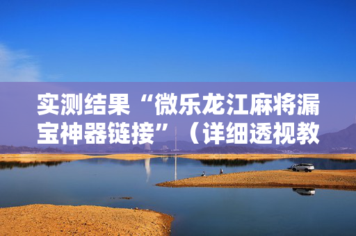 实测结果“微乐龙江麻将漏宝神器链接”（详细透视教程）-哔哩哔哩