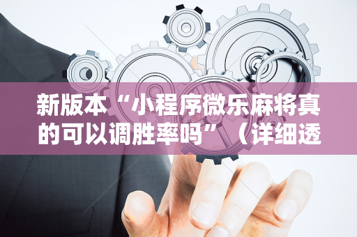 新版本“小程序微乐麻将真的可以调胜率吗”（详细透视教程）-哔哩哔哩